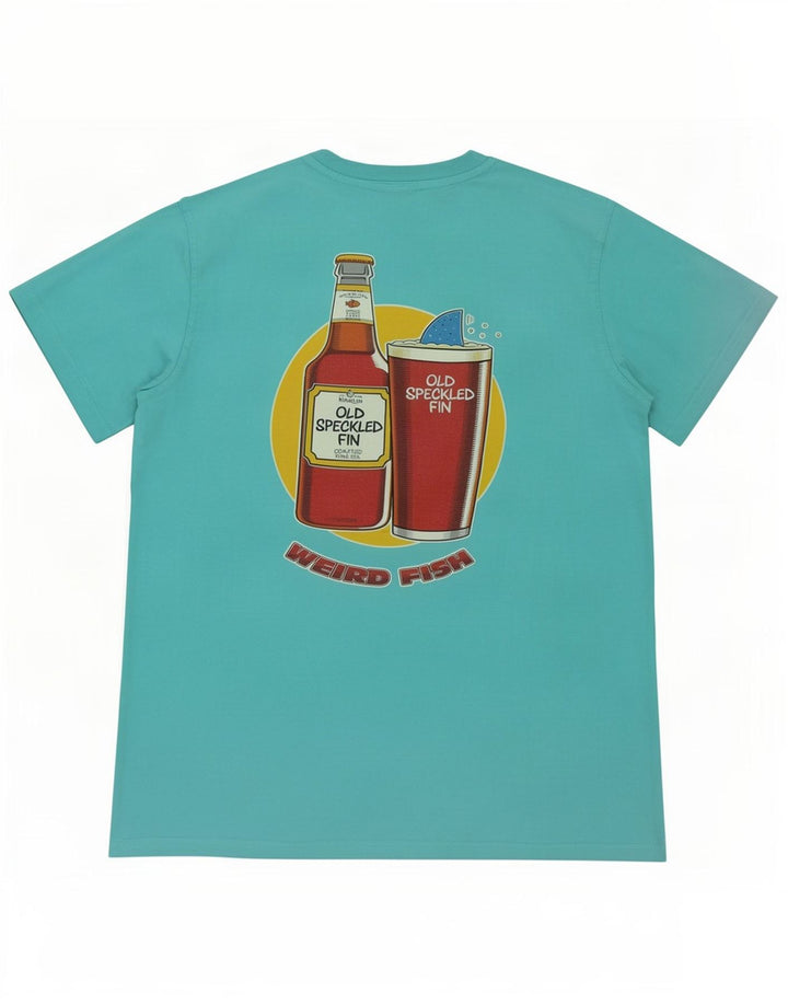 Weird Fish T-Shirt Graphique Homme Coton Turquoise Moyen