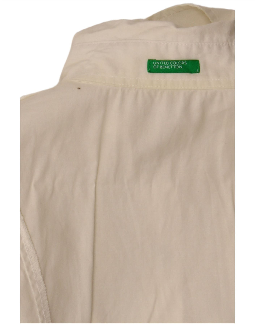 BENETTON Chemisier à manches courtes pour femme UK 8 Small Blanc cassé