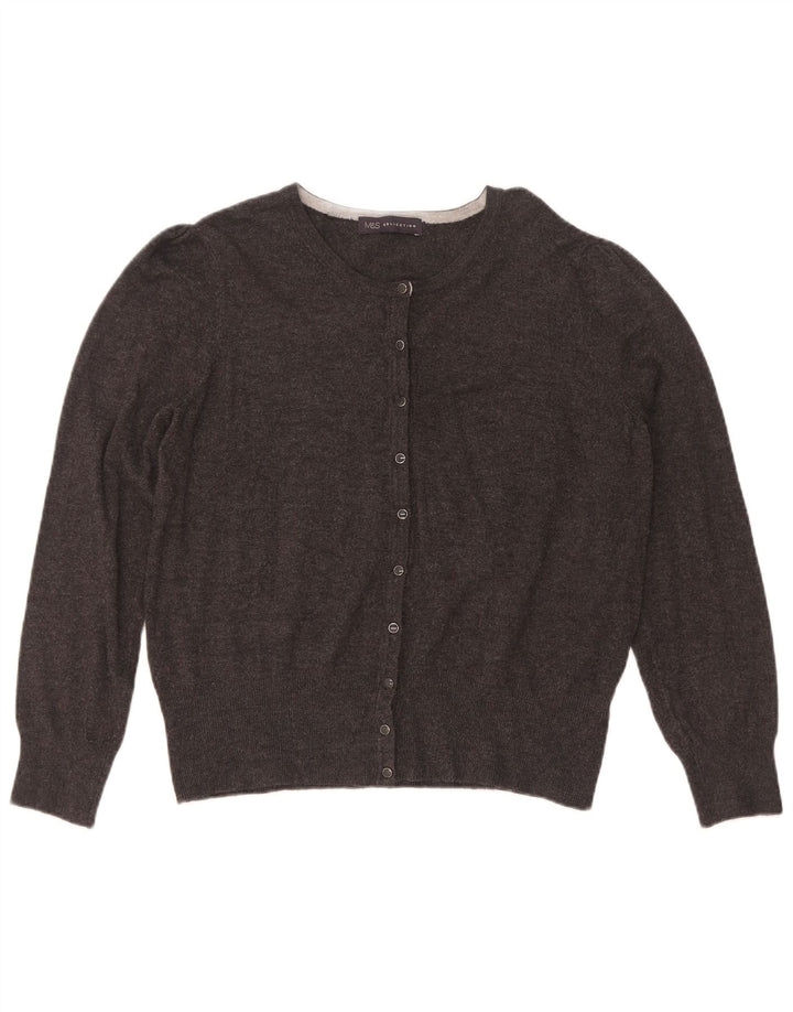 Marks & Spencer Cardigan pour femme en viscose gris moyen UK 44