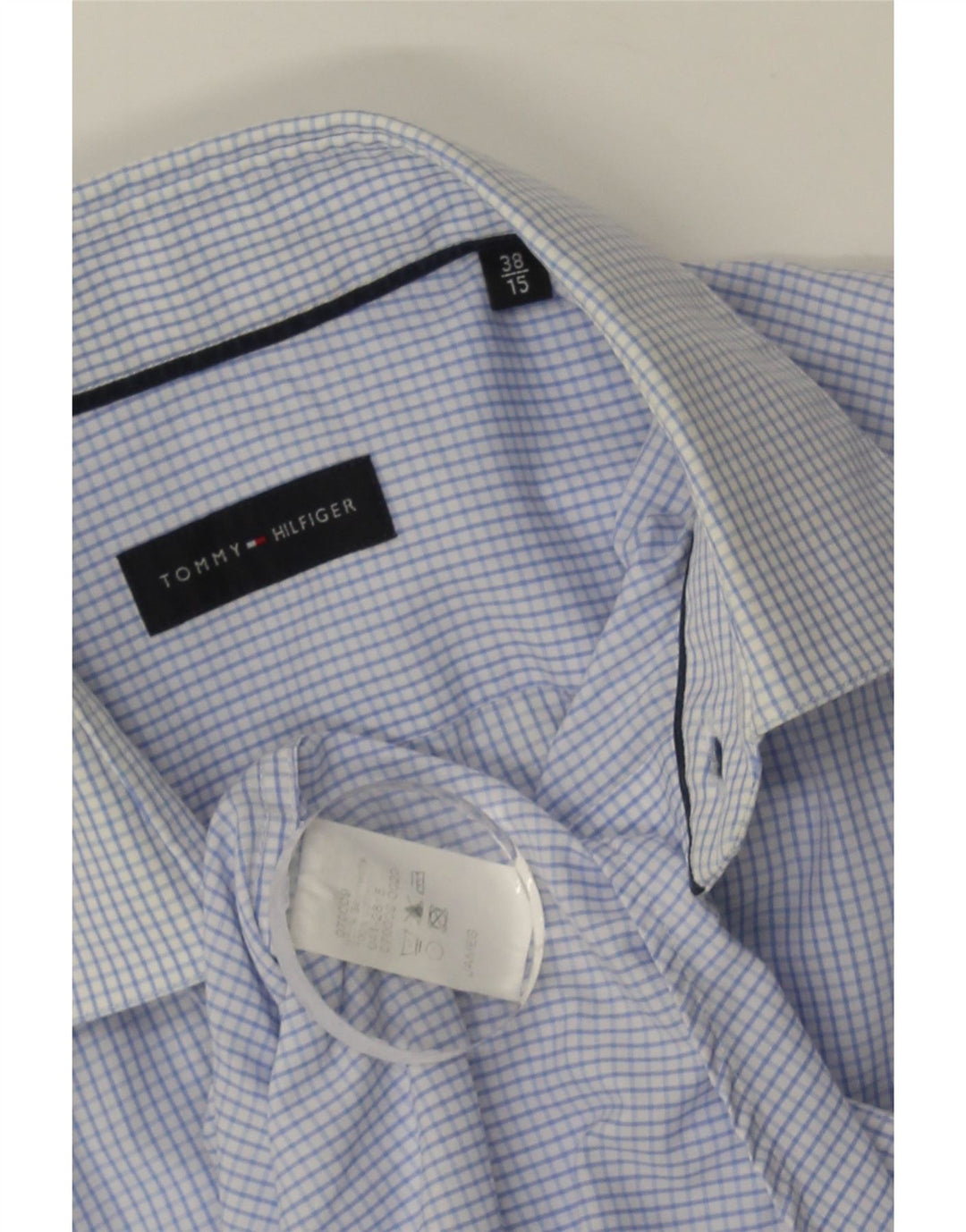 Tommy Hilfiger Chemise homme Taille 38 15 Coton à carreaux bleu moyen