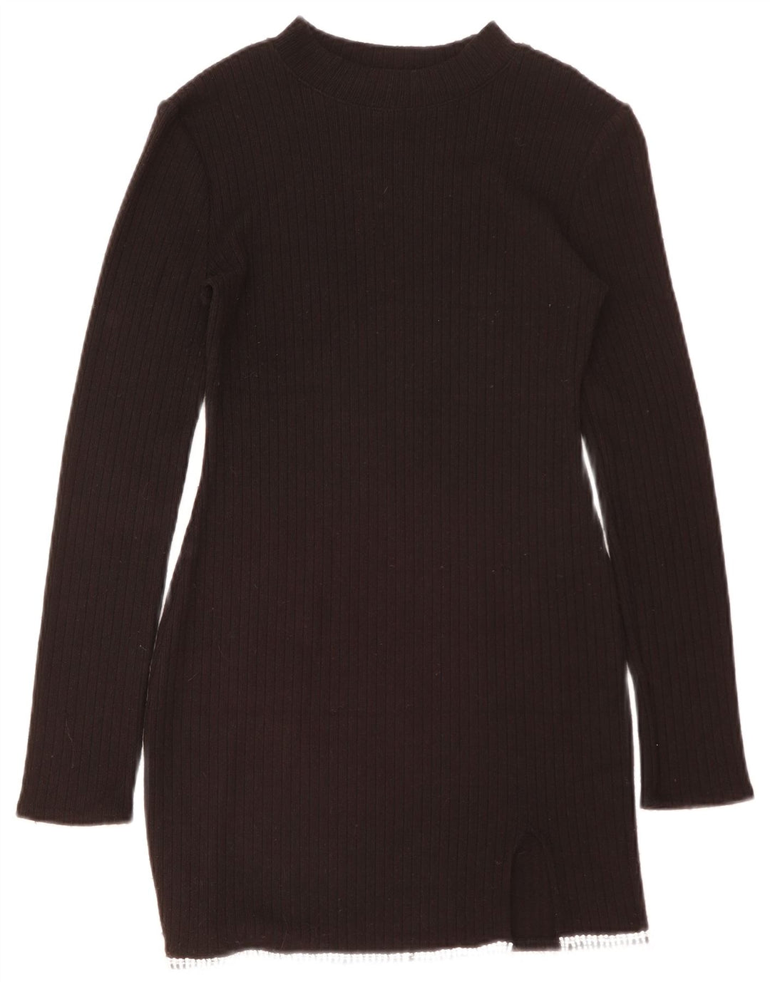 Zara Robe pull à manches longues pour femme UK 12 Medium Noir Polyester