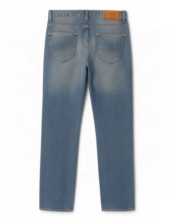 Zara Jean droit pour homme EU 40 Medium W31 L30 Bleu Coton