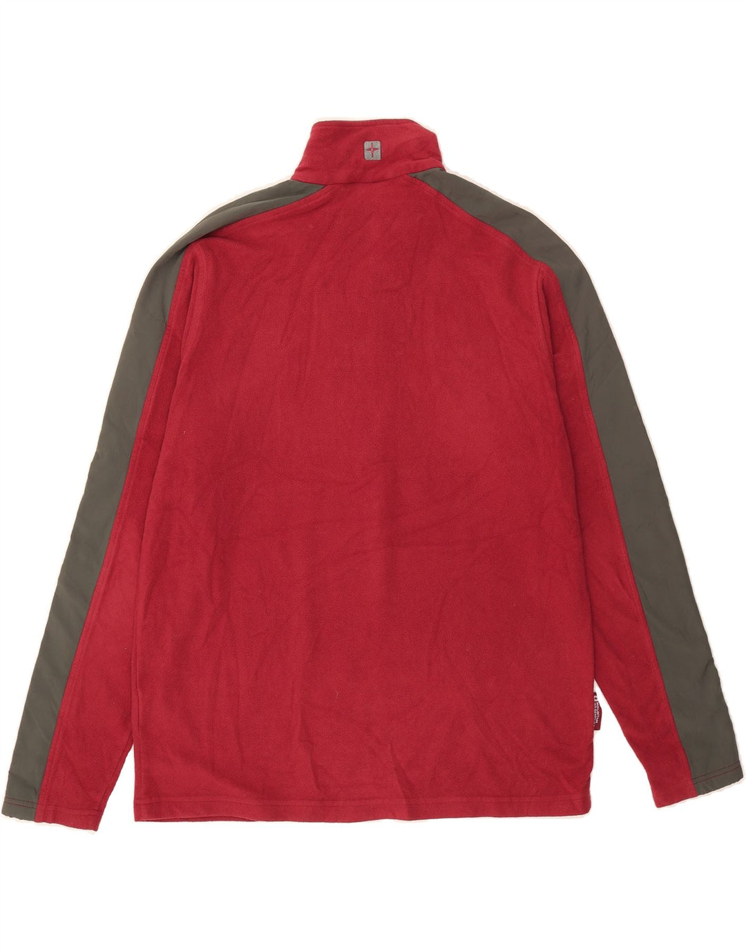 MOUNTAIN WAREHOUSE Mens Zip Neck Fleece Jumper Large Red Colourblock Vintage Mountain Warehouse and Second-Hand Mountain Warehouse from Messina Hembry 