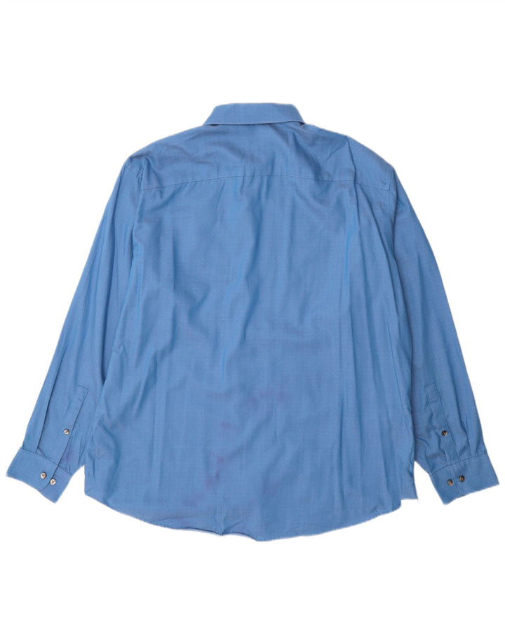 Calvin Klein Chemise coupe régulière pour homme Taille 17 XL Coton tacheté bleu