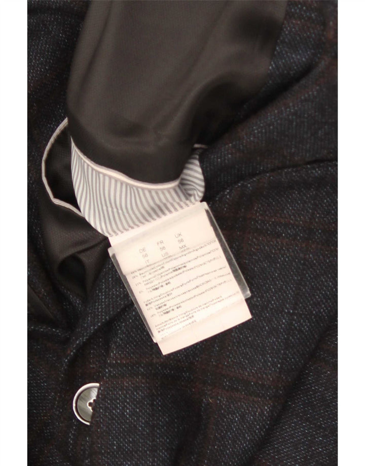 Hugo Boss Veste blazer à 2 boutons pour homme EU 56 3XL Bleu marine à carreaux en laine