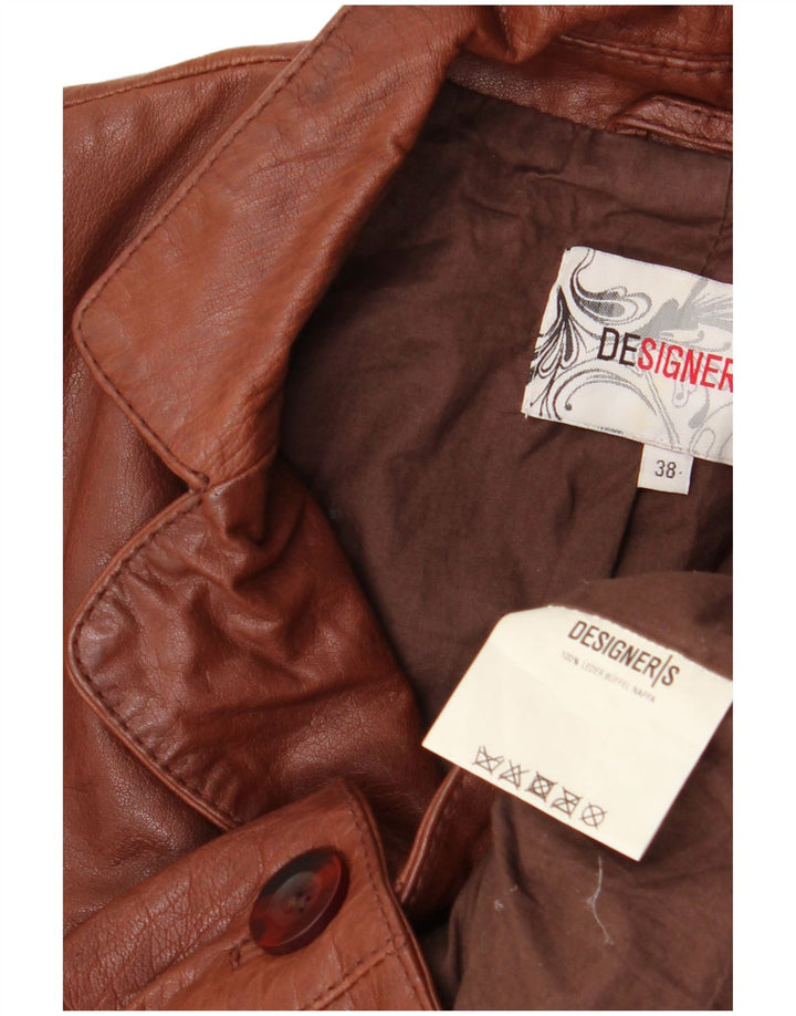 DESIGNER Veste en cuir femme EU 38 Cuir marron moyen