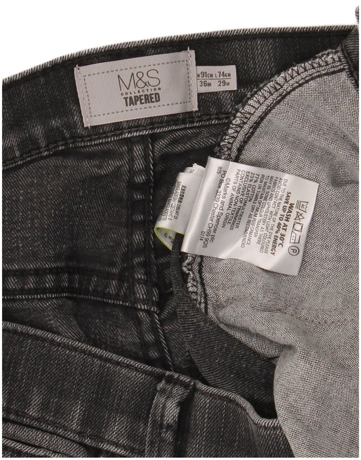 Jeans Homme Marque Marks & Spencer, Coupe Fuselée, Taille W36 L29, Coton Gris