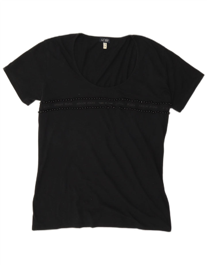 Armani Jeans T-Shirt Femme Top EU 46 XL Noir