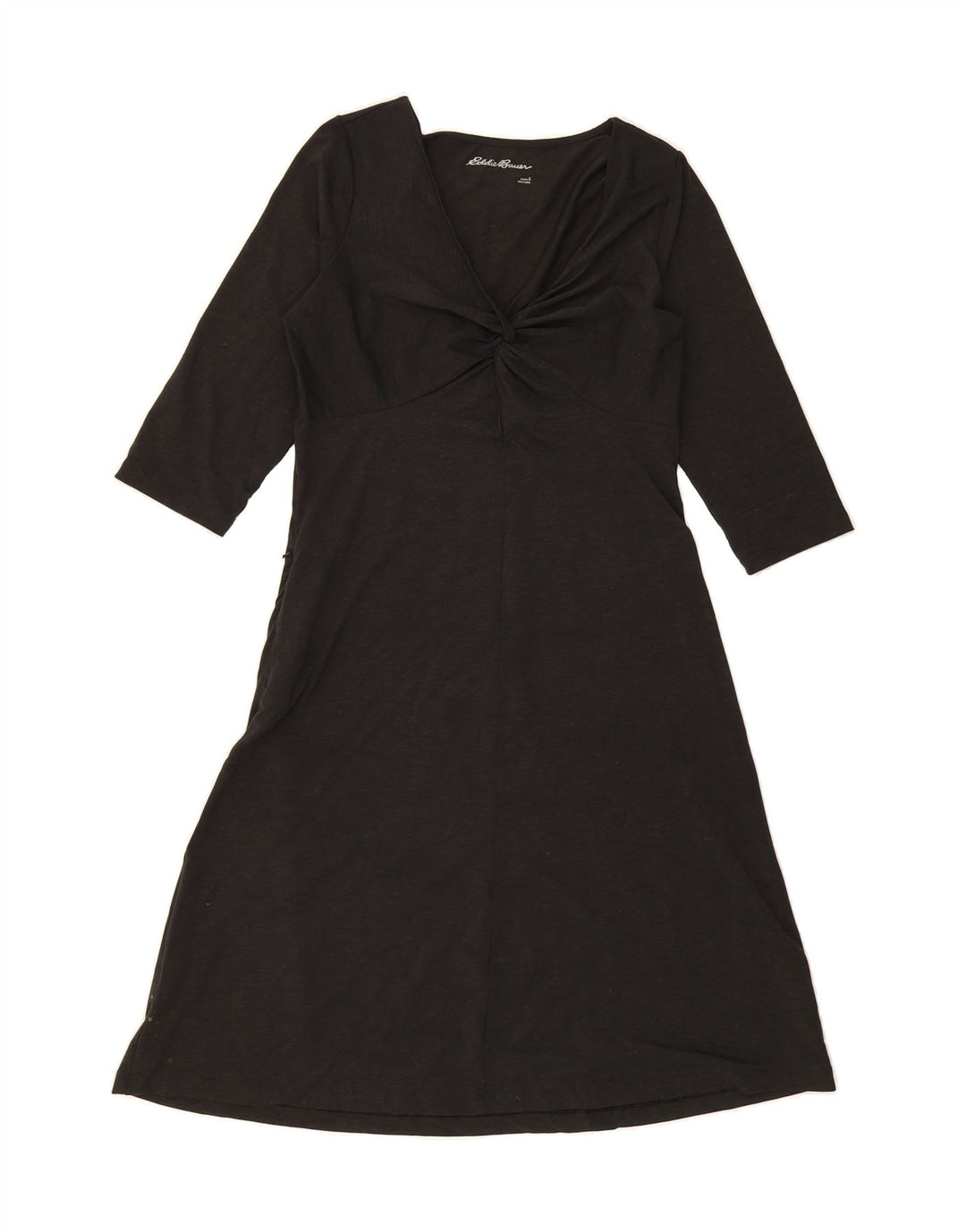EDDIE BAUER Womens 3/4 Sleeve A-Line Dress UK 10 Small Black Polyester Vintage Eddie Bauer and Second-Hand Eddie Bauer from Messina Hembry 