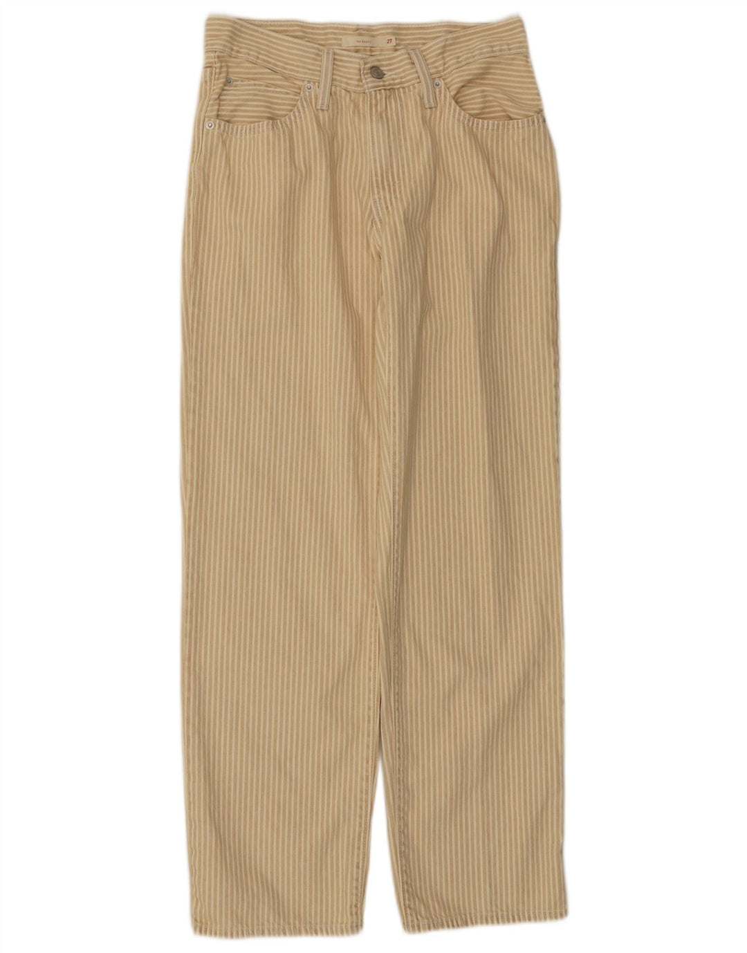 LEVI'S Pantalon décontracté droit femme W27 L31 Coton rayé beige