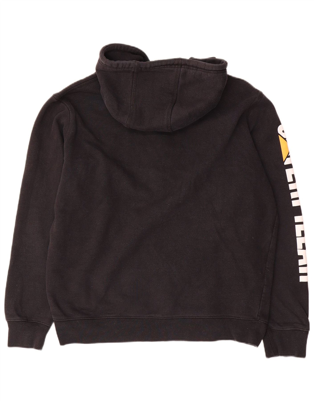 CAT Pull à capuche zippé graphique pour hommes, grand coton noir