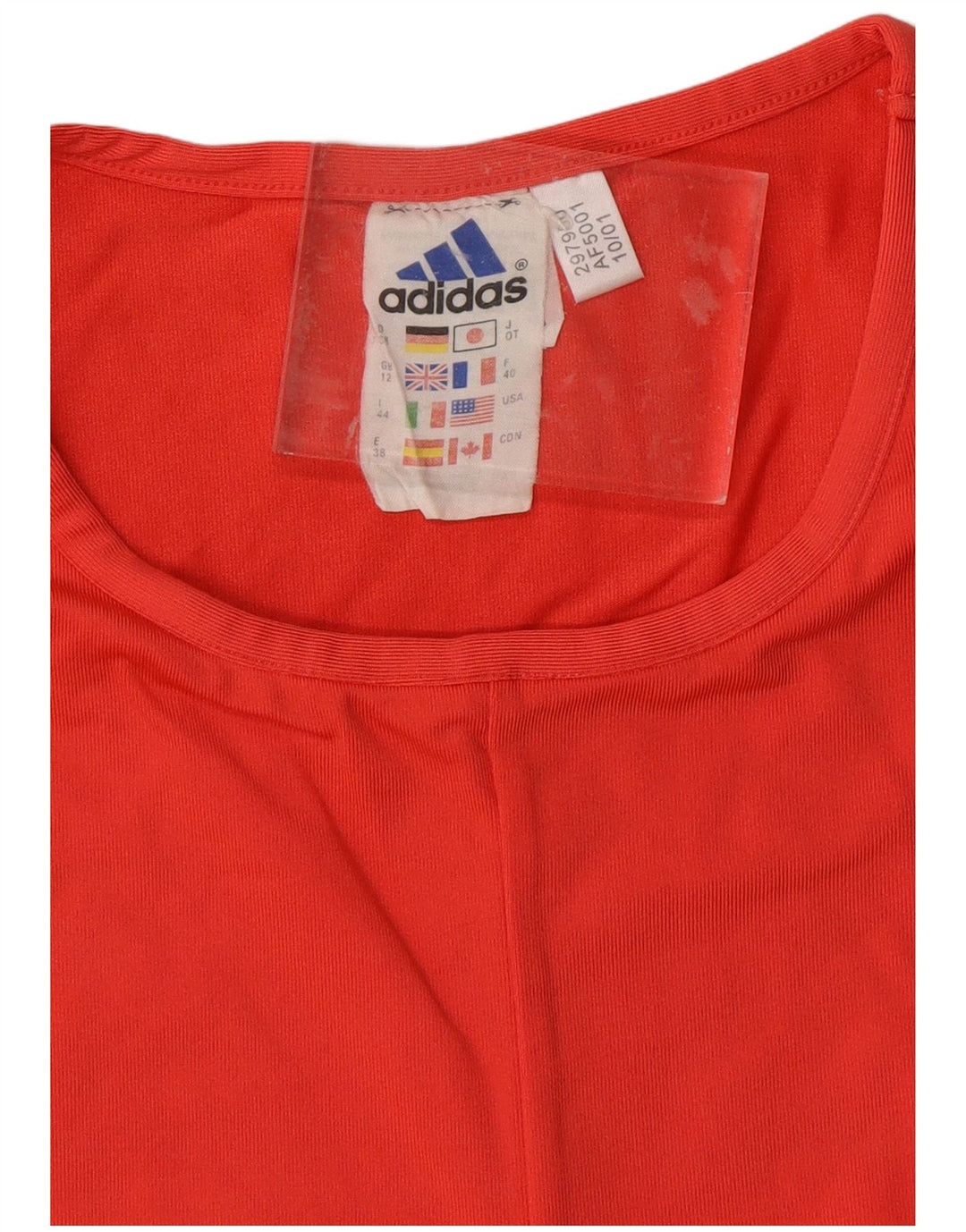ADIDAS Débardeur court pour femme UK 12 Rouge moyen Polyamide