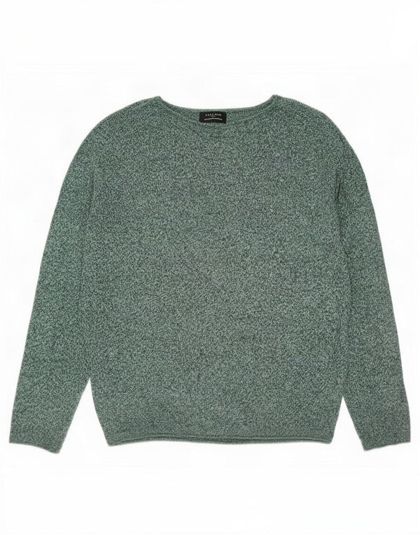 Zara Pull Col Bateau Homme Vert Moyen Coton