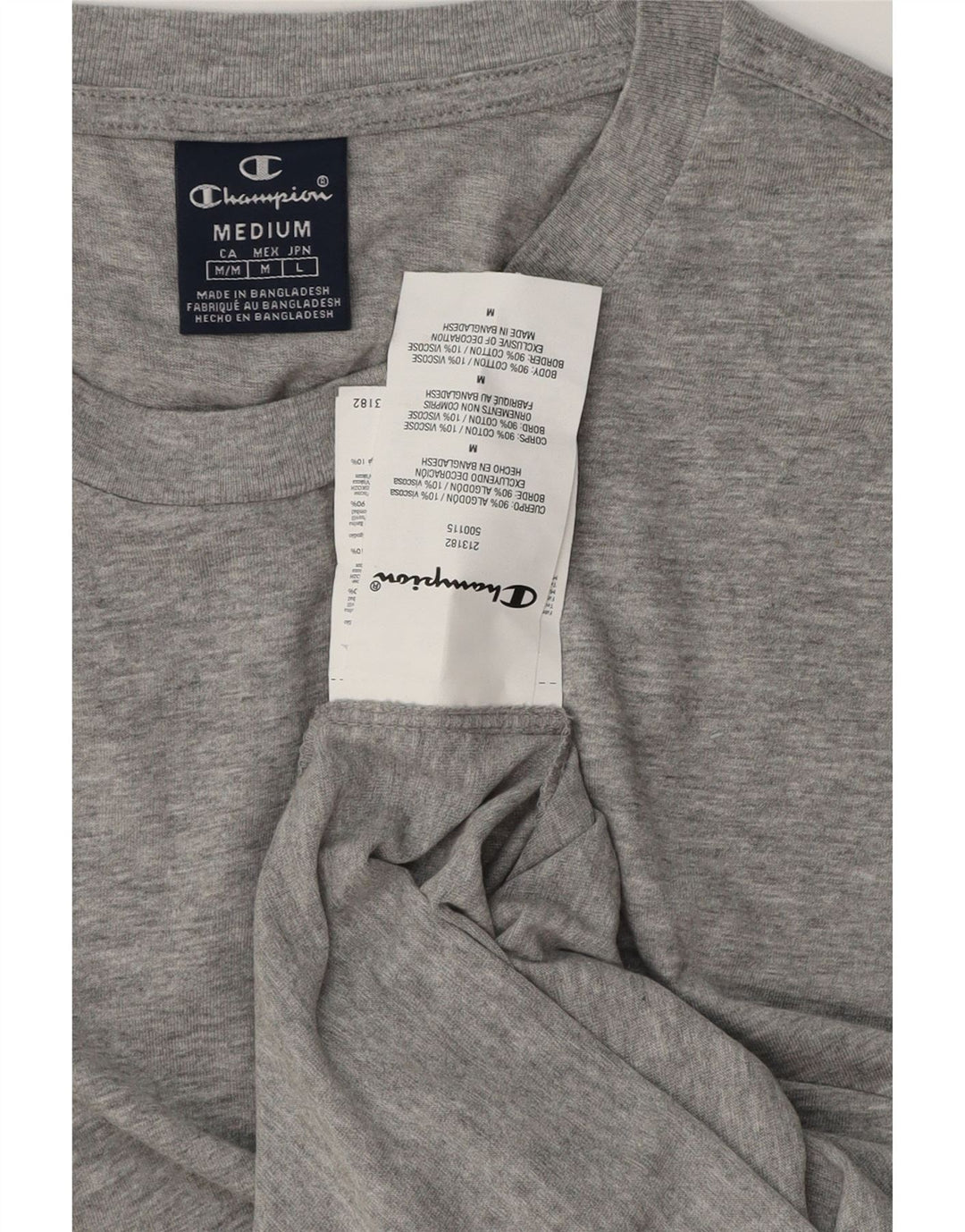 CHAMPION T-Shirt Homme Gris Moyen Chiné Coton