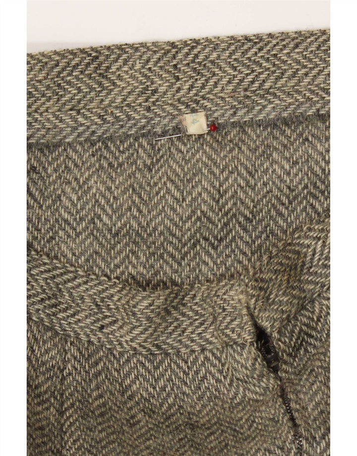 vintage Femme 2 Pièces Jupe Ensemble IT 44 Moyen W28 Gris Chevrons