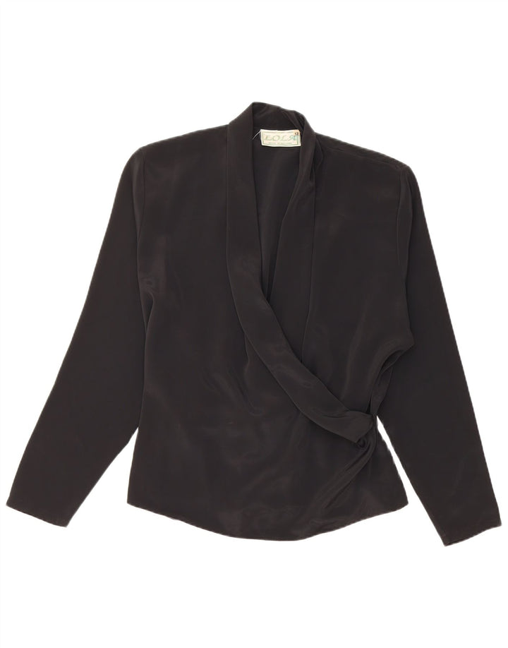 LOLA Chemisier à manches longues pour femme UK 12 Noir moyen