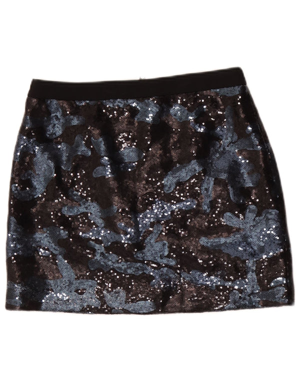 Ted Baker Mini jupe femme taille 1 XS W28 noir camouflage viscose