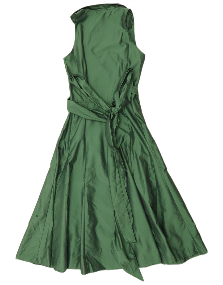 Zara Femme Robe Maxi Sans Manches UK 10 Petit Vert Polyester