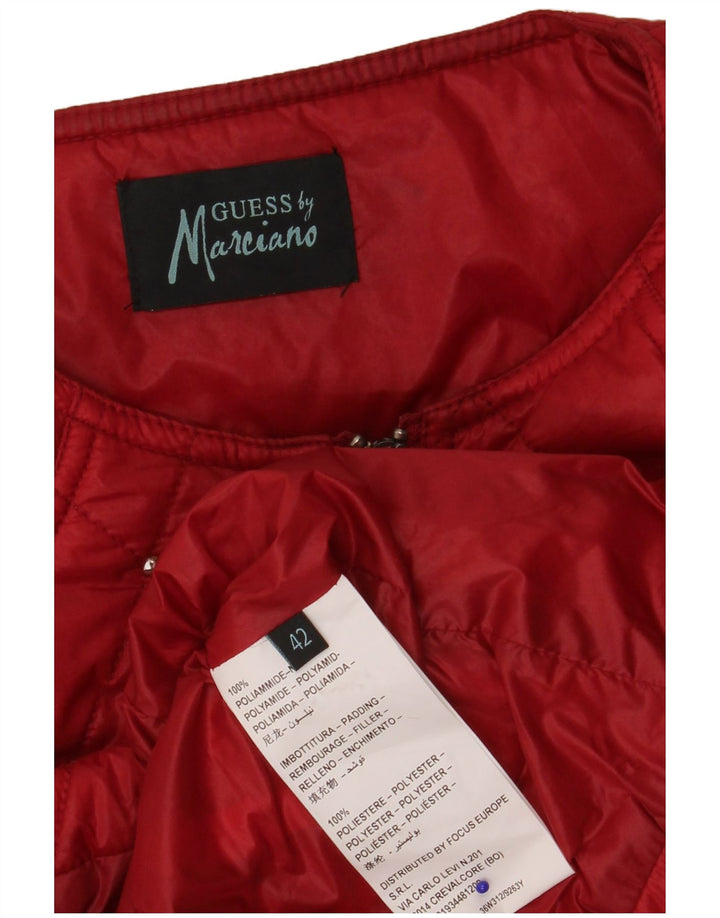 Guess By Marciano Veste matelassée pour femme IT 42 Polyamide tacheté rouge moyen
