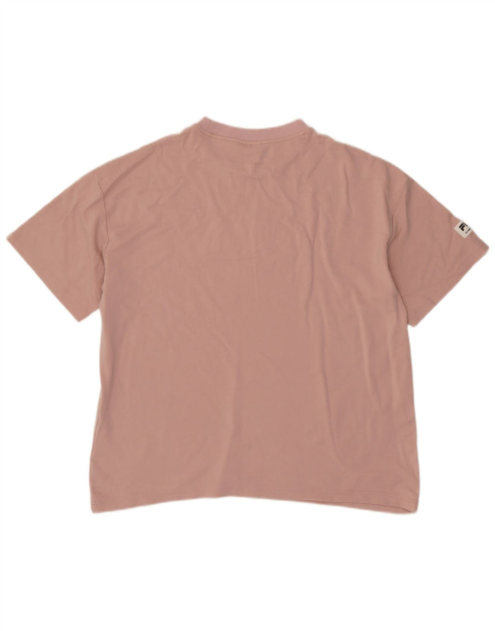 FILA T-shirt graphique surdimensionné pour femme UK 16 Large Rose Viscose