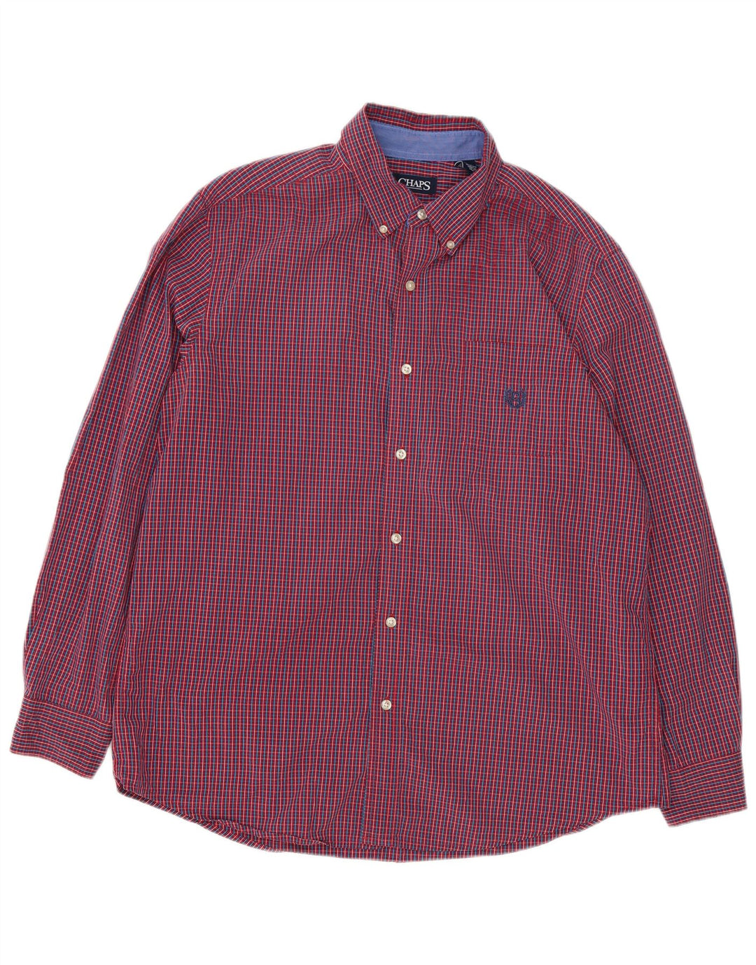 Chaps Chemise Homme Grand Rouge Vichy Coton