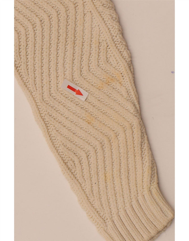 Marks & Spencer Pull col en V pour femme UK 10 Small Blanc cassé
