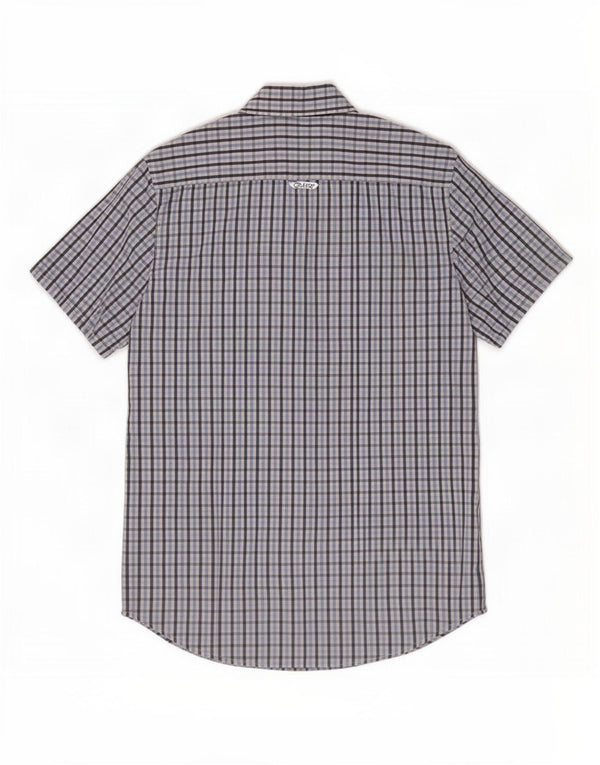 Crew Clothing Mens Short Sleeve Shirt Medium Blue Gingham Cotton