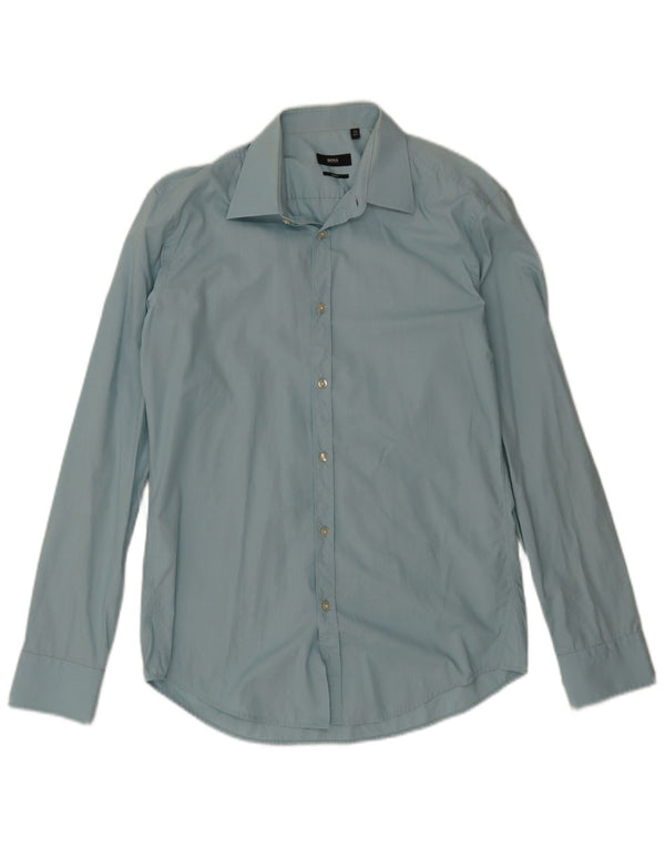 Hugo Boss Chemise slim fit pour homme Taille 39 15 1/2 Bleu moyen