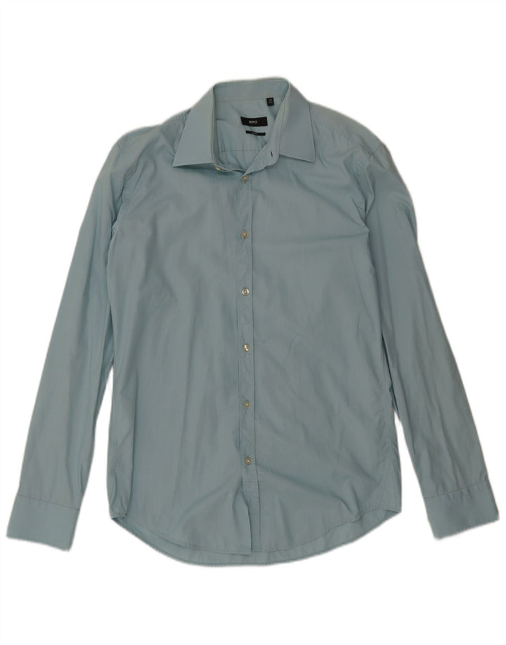 Hugo Boss Chemise slim fit pour homme Taille 39 15 1/2 Bleu moyen