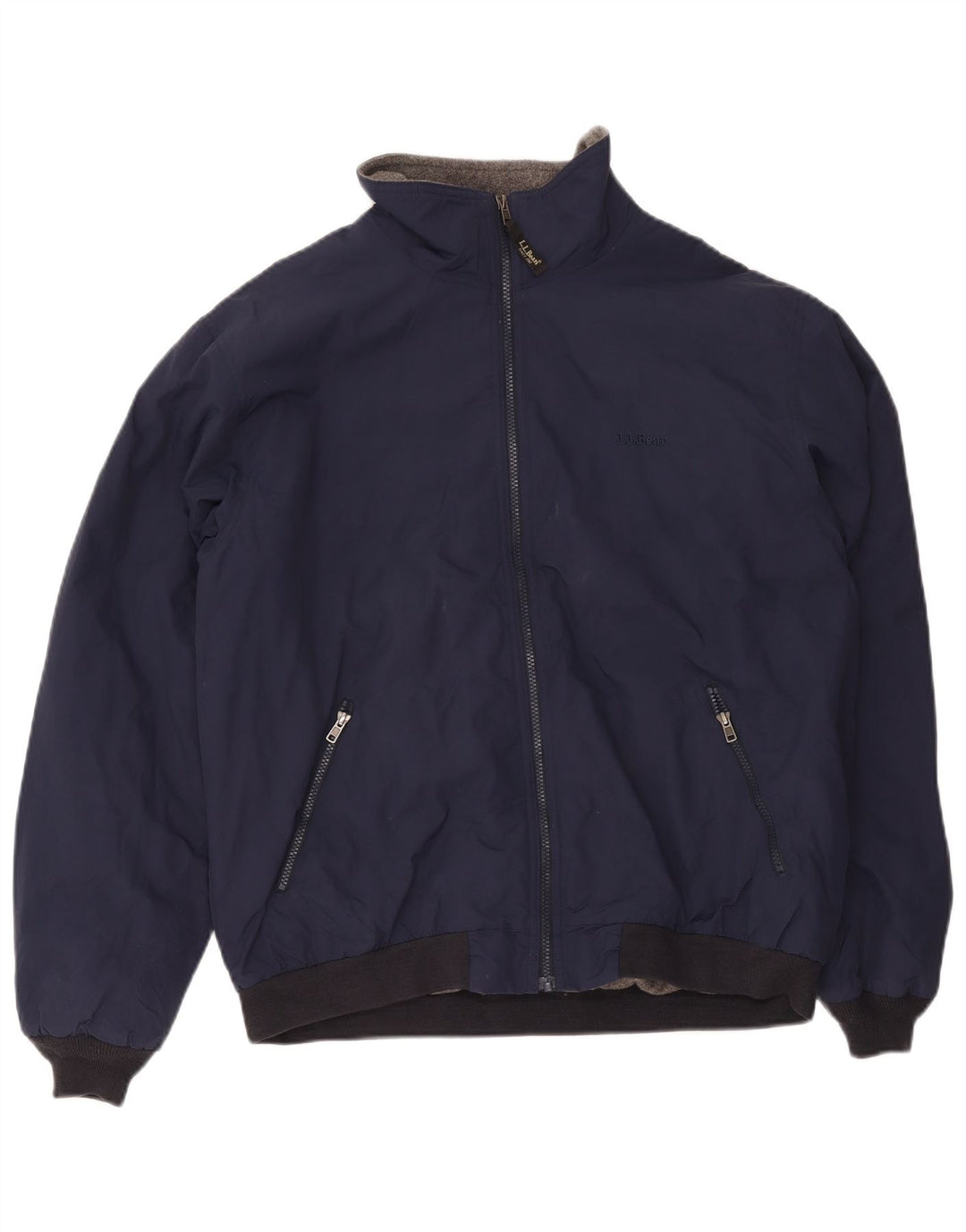 L.L.Bean Veste Bomber Homme UK 40 Large Bleu Marine Polyester