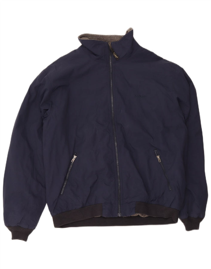 L.L.Bean Veste Bomber Homme UK 40 Large Bleu Marine Polyester