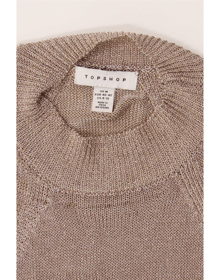 Topshop Haut dos nu pour femme UK 12 Argenté moyen