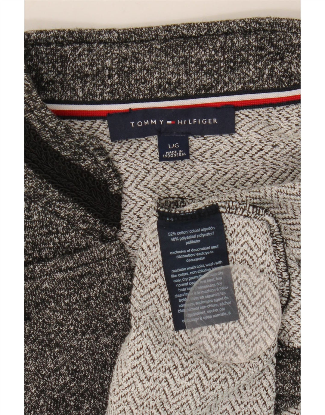 Tommy Hilfiger Veste Blazer Femme UK 14 Grand Coton Chiné Gris
