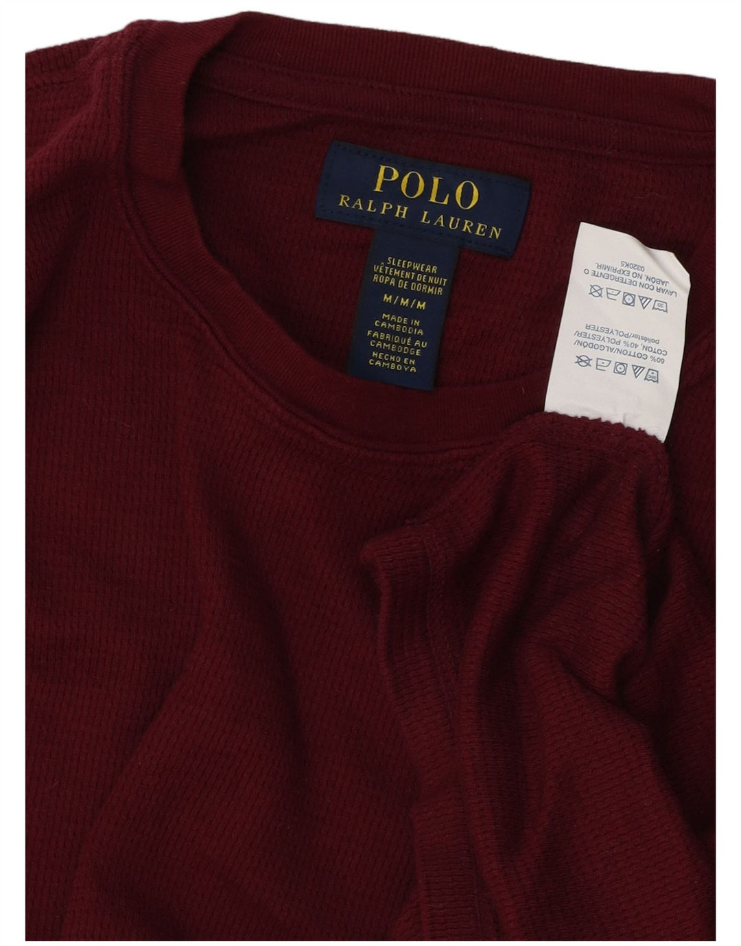 POLO RALPH LAUREN Haut à manches longues pour homme en coton marron moyen