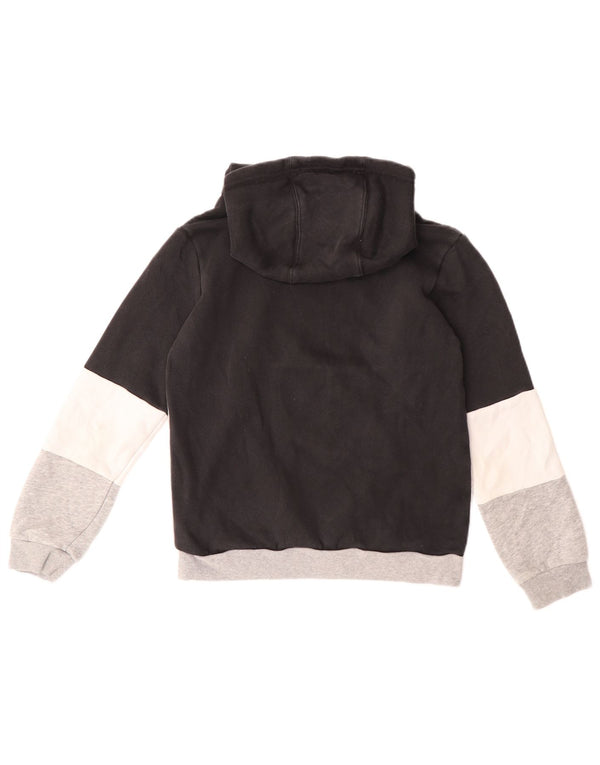 Adidas Pull à capuche graphique pour garçon 9-10 ans Gris Colorblock Coton