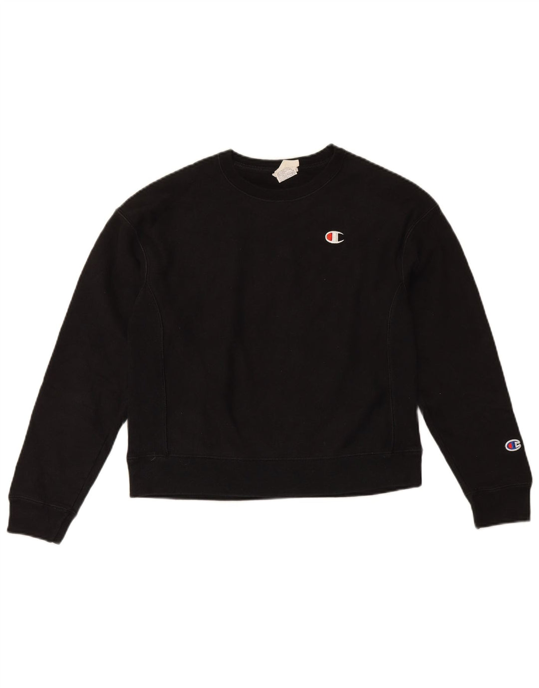 Champion Reverse Weave Sweatshirt Jumper UK 10 Petit Coton Noir