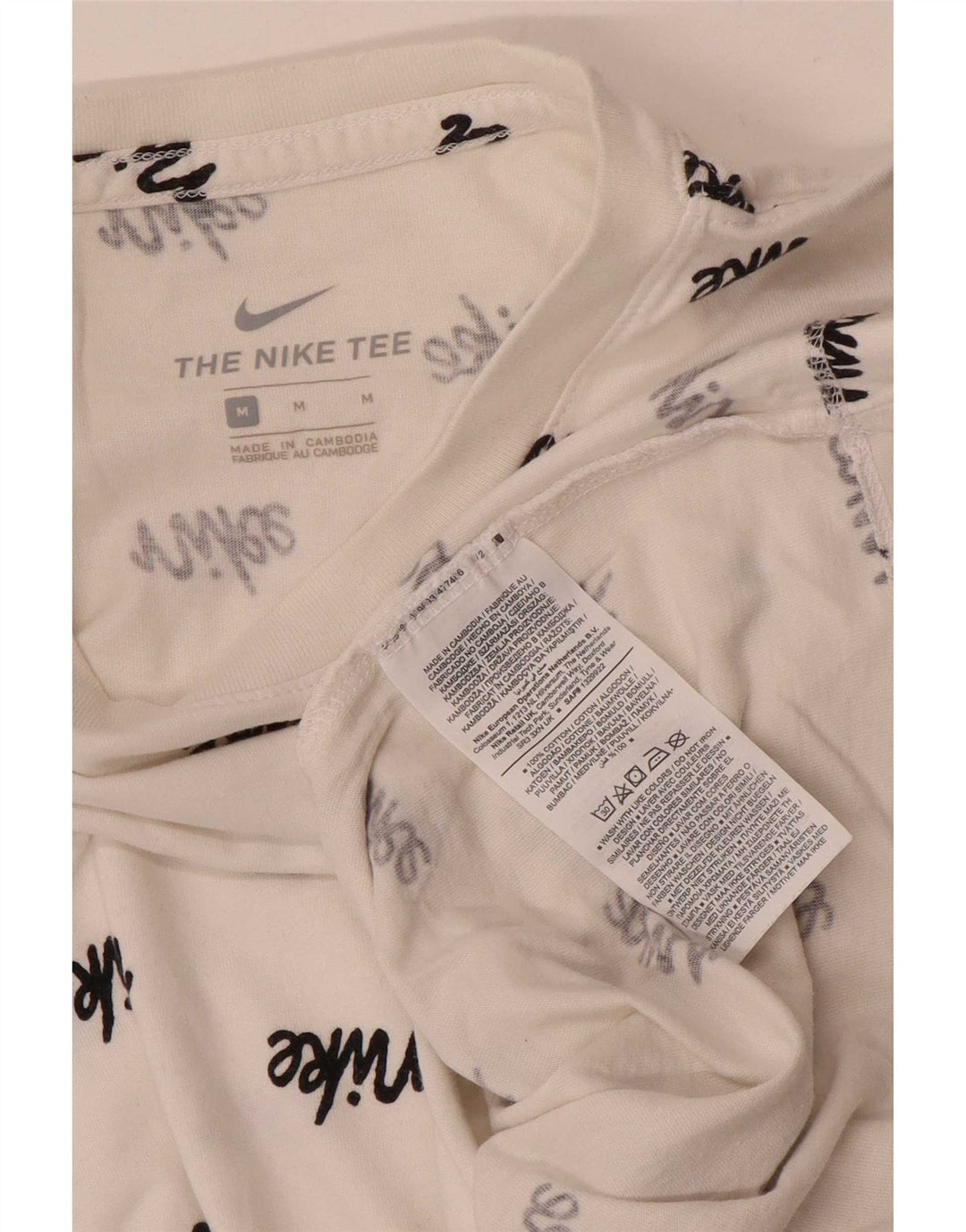 Nike T-shirt graphique pour homme en coton blanc moyen