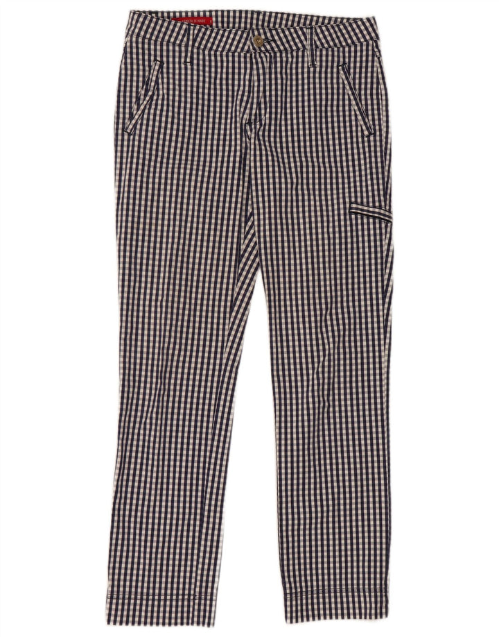 Armata Di Mare Pantalon Chino Femme IT 42 Medium W30 L27 Bleu Marine Vichy