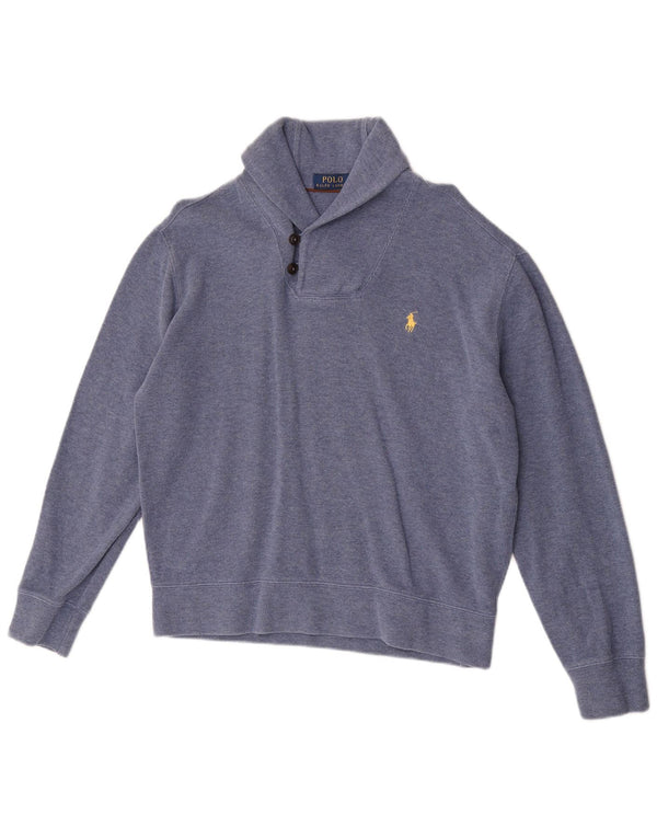 Polo Ralph Lauren Pull col châle homme bleu moyen coton moucheté