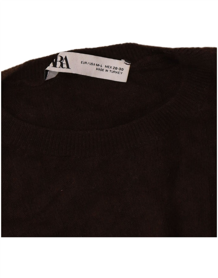 Zara Pull ample à col rond pour homme Marron moyen
