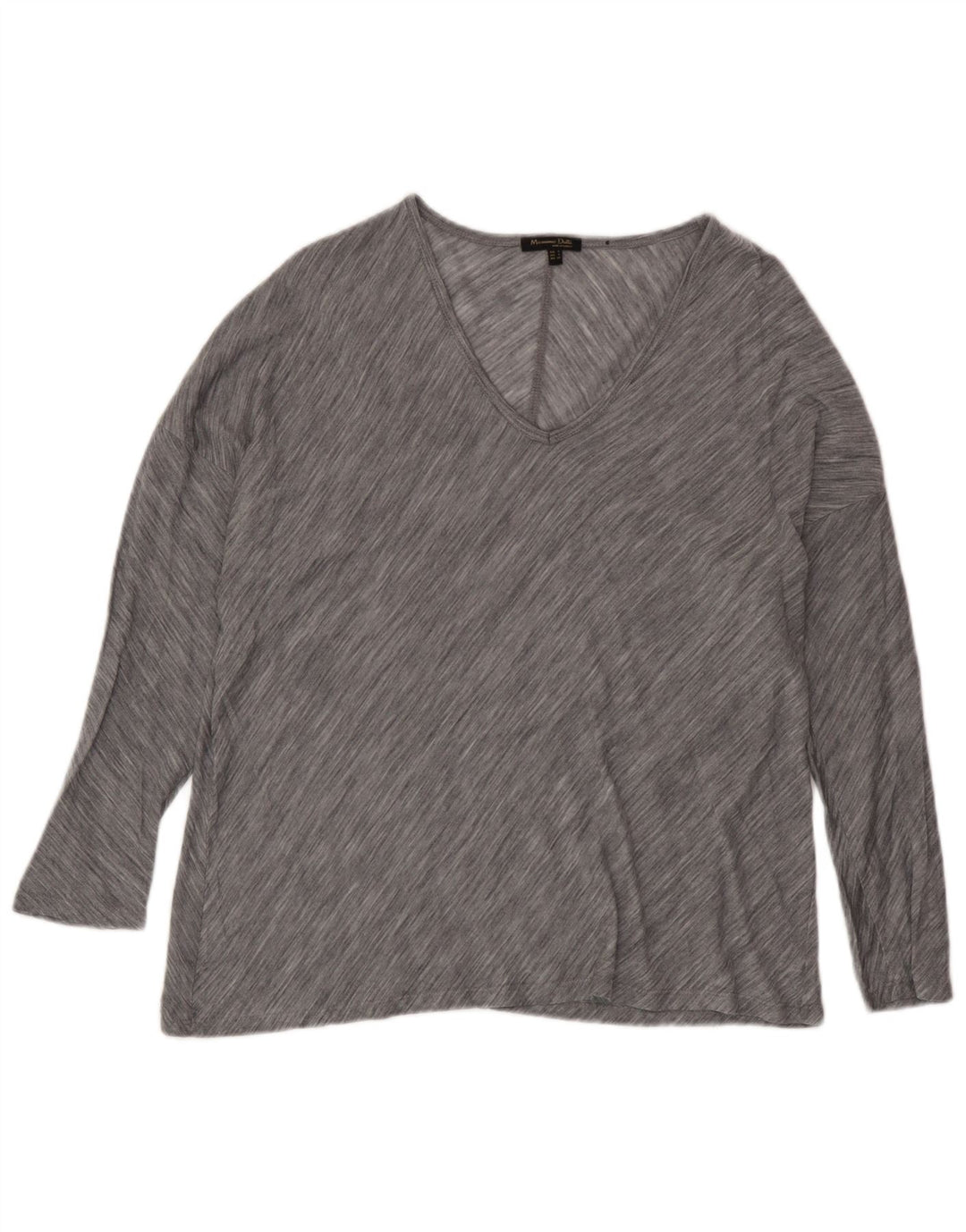 Massimo Dutti Haut surdimensionné à manches 3/4 pour femme UK 10 Petit gris rayé
