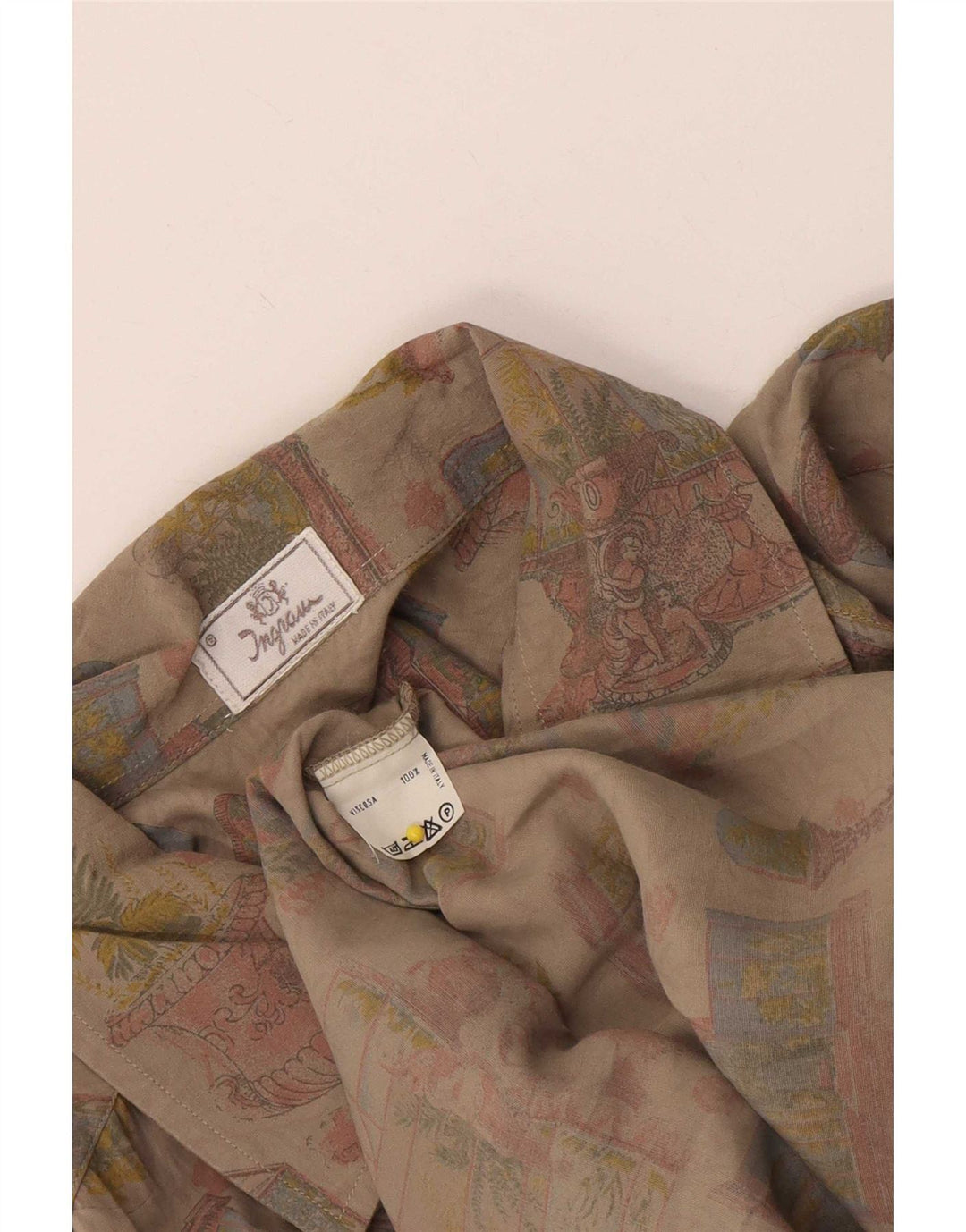 Ingram Chemise Graphique à Manches Courtes Homme XL Beige Viscose