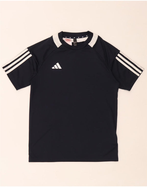 Adidas Garçon Aeroready T-Shirt Top 13-14 ans Bleu Marine Colourblock