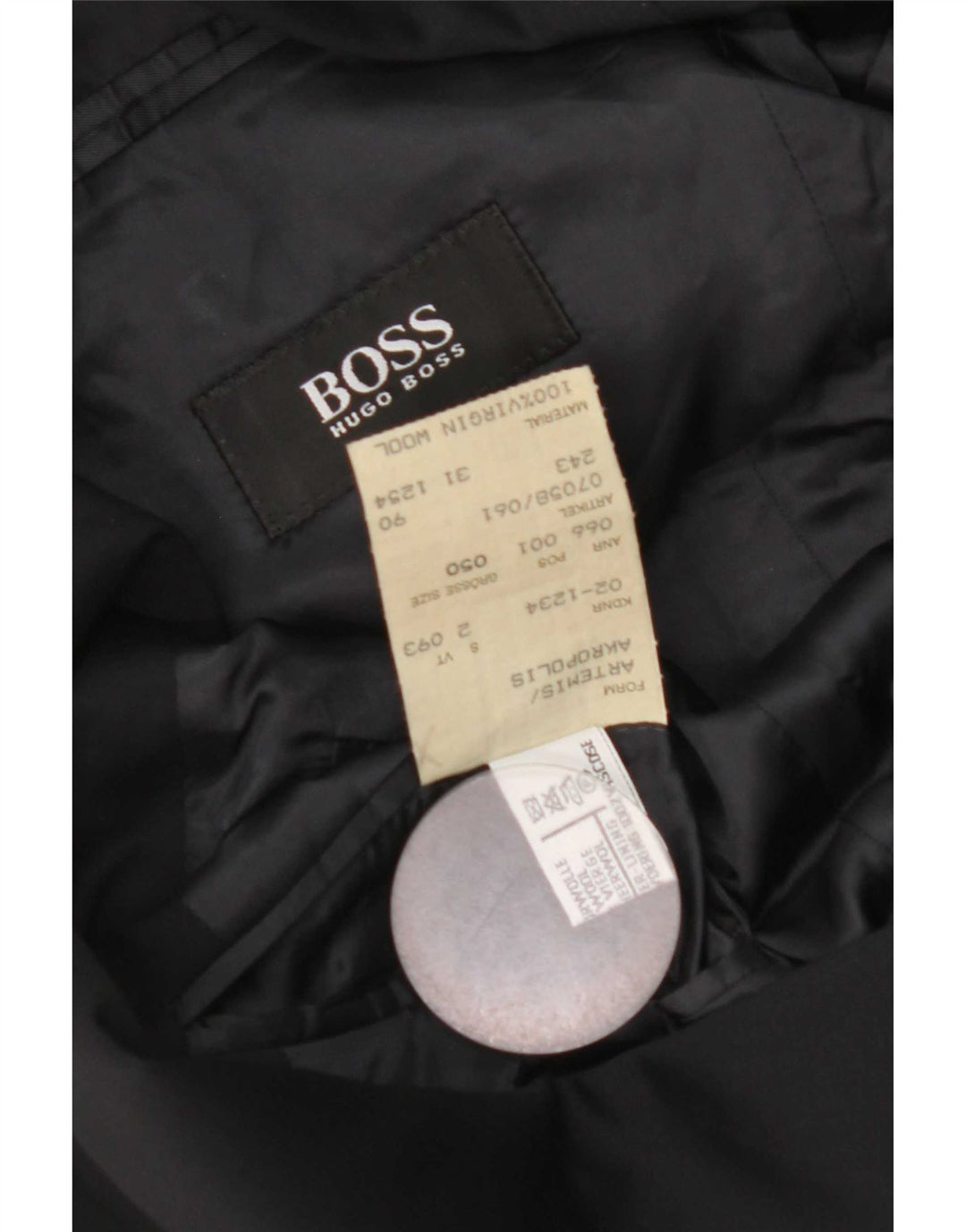 Hugo Boss Veste blazer à 3 boutons pour homme EU 50 Grande laine vierge bleu marine