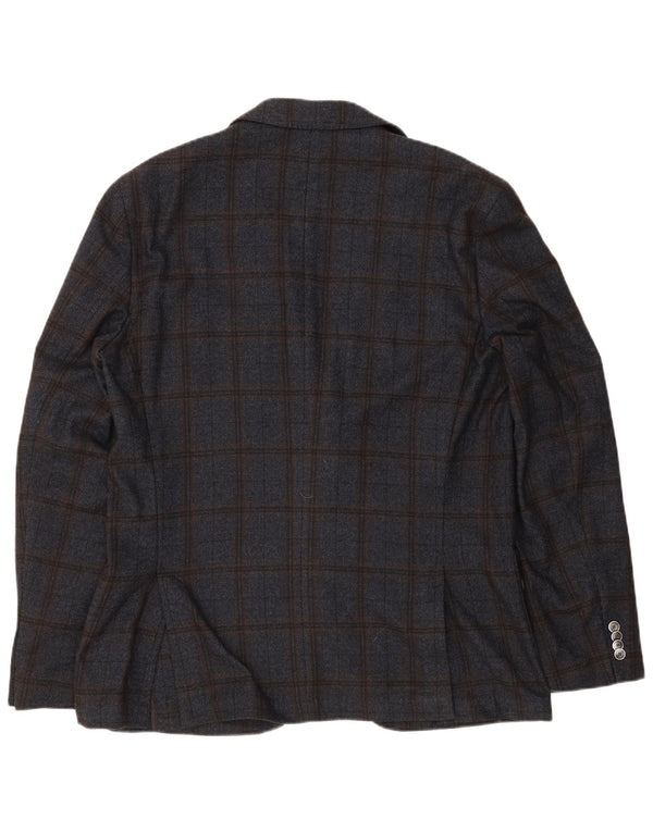 Hugo Boss Veste blazer à 2 boutons pour homme EU 56 3XL Bleu marine à carreaux en laine