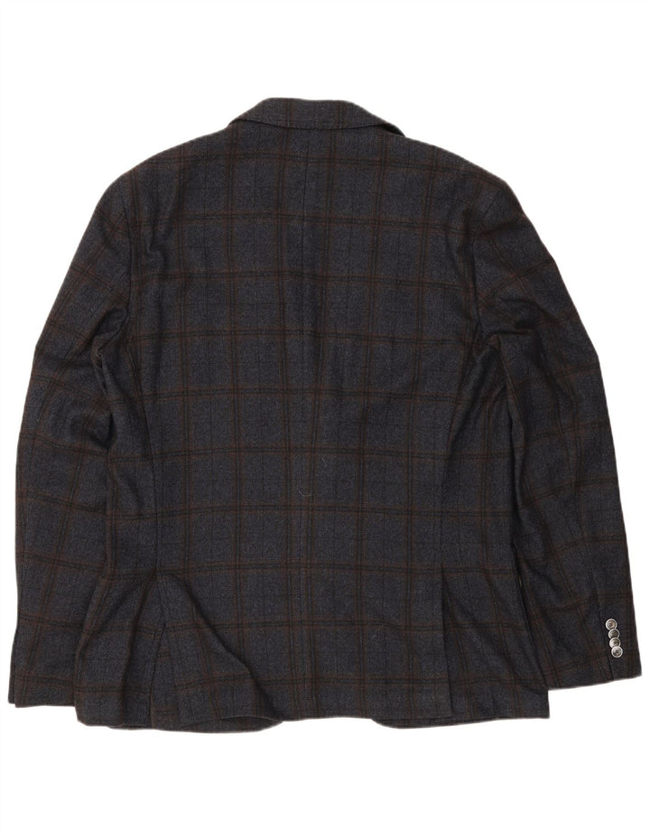 Hugo Boss Veste blazer à 2 boutons pour homme EU 56 3XL Bleu marine à carreaux en laine