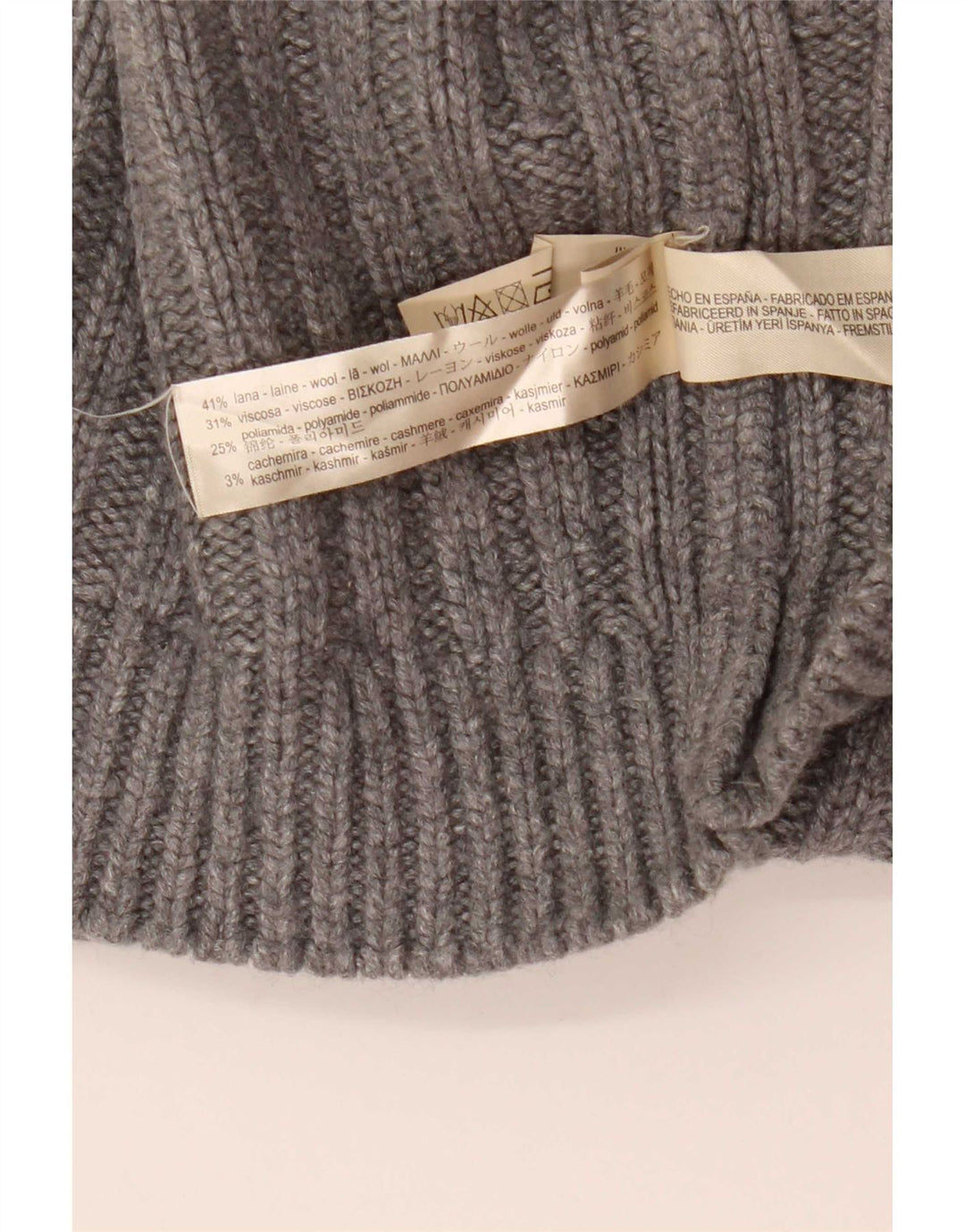 Massimo Dutti Pull court à col roulé pour femme UK 10 Petit Gris