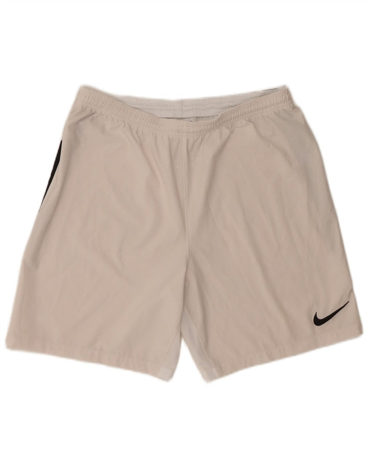 Nike Short de Sport Dri Fit Homme Blanc Moyen Colorblock