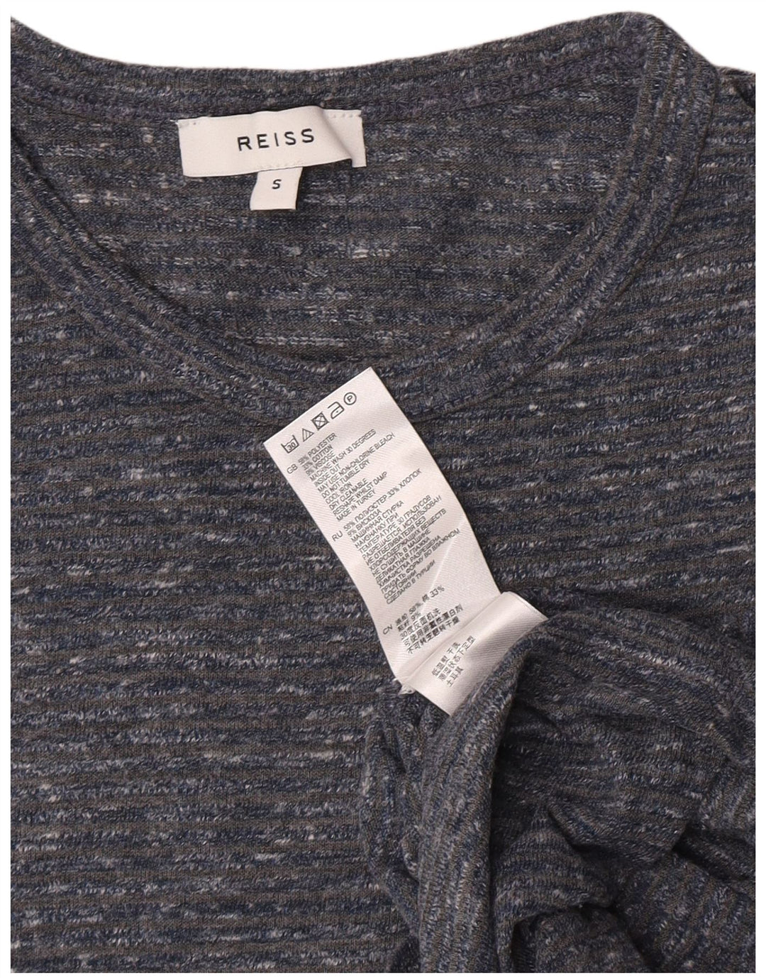 Reiss T-Shirt Homme Petit Gris Moucheté Polyester