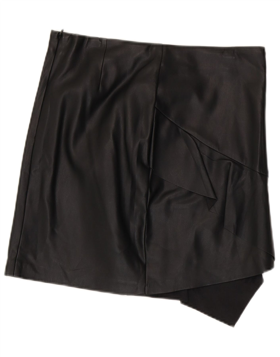 Sisley Jupe asymétrique en cuir pour femme UK 12 Medium W30 Noir Polyester